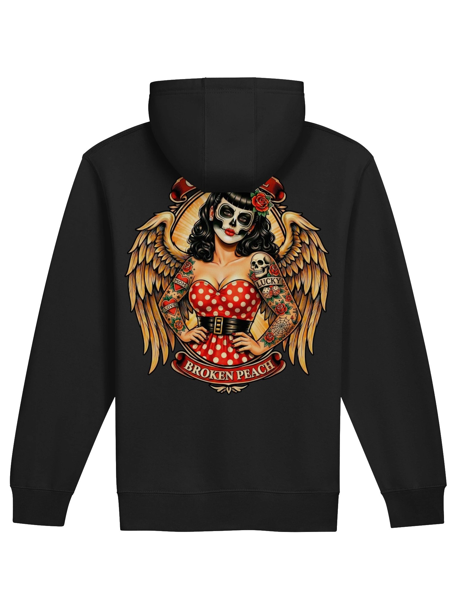 Broken Peach – Unisex Old Skull Zip Hoodie II product image (2)
