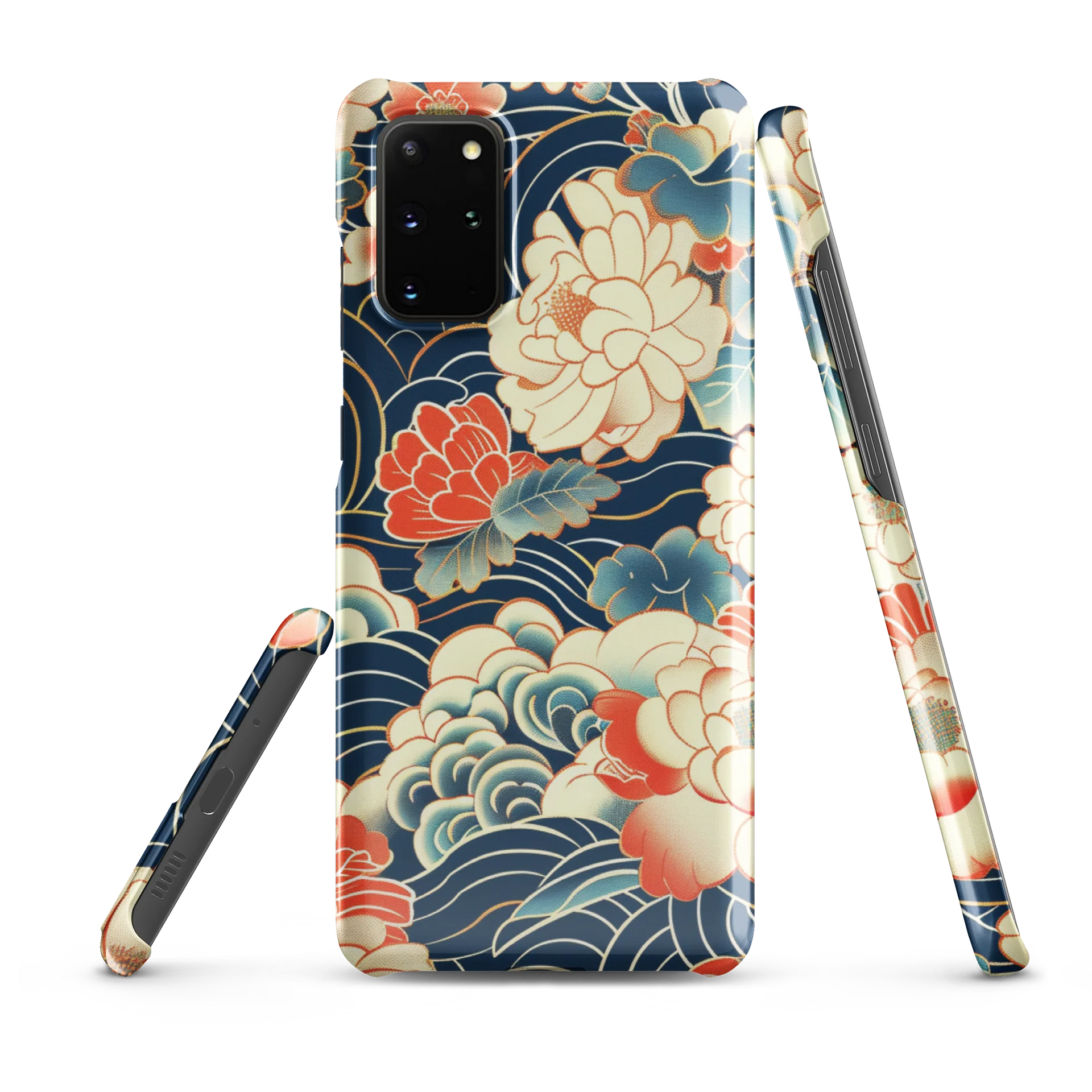 Traditional Japanese Floral Galaxy Snap Case - Peony Wave Art Tech Cover product image (6)