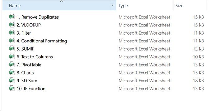 Practice files - Frequently asked Microsoft Excel Interview Questions product image (1)