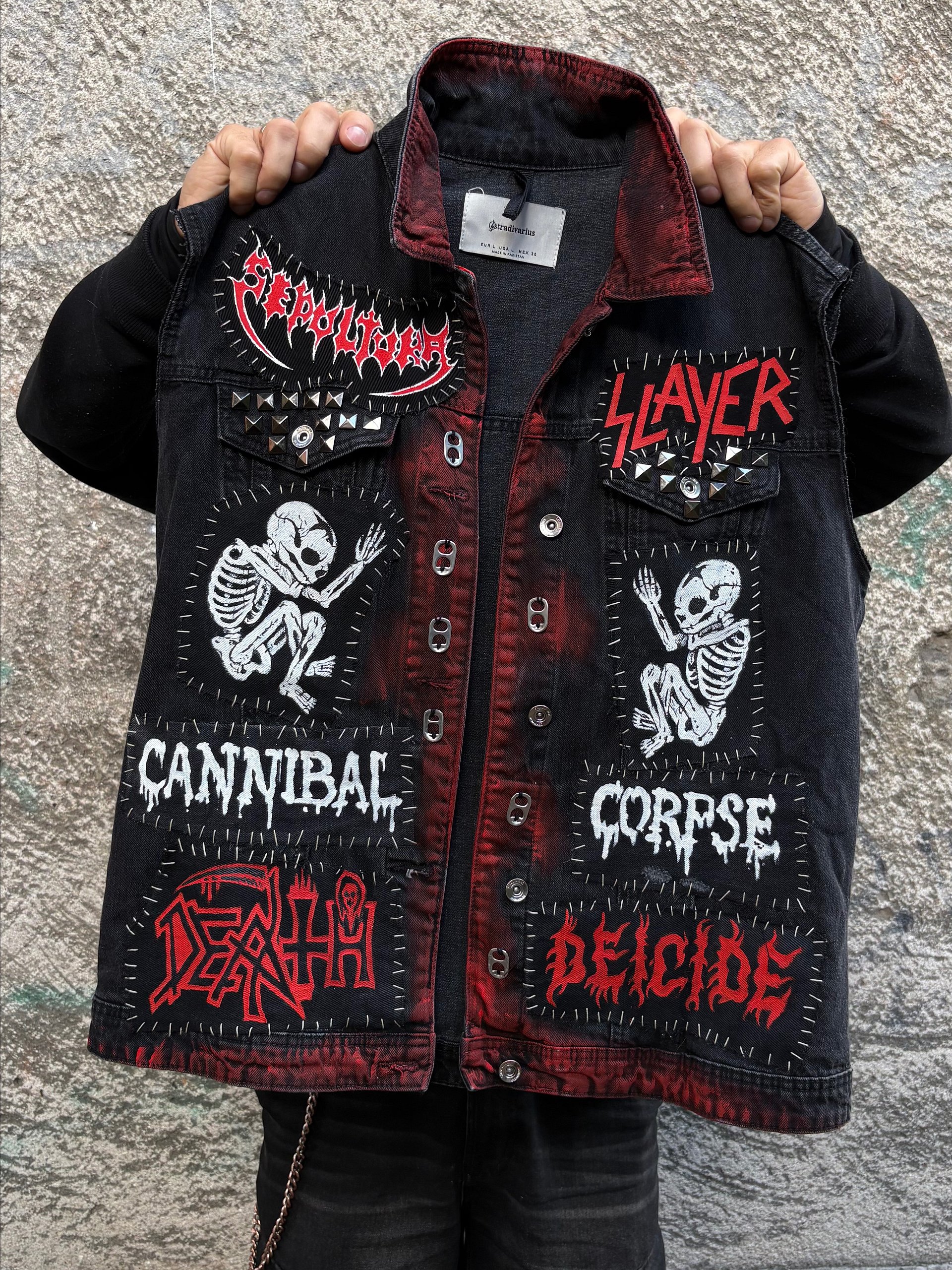 💀 Hand-Customized Old-School Death/Thrash Metal Battle Vest 💀 product image (2)