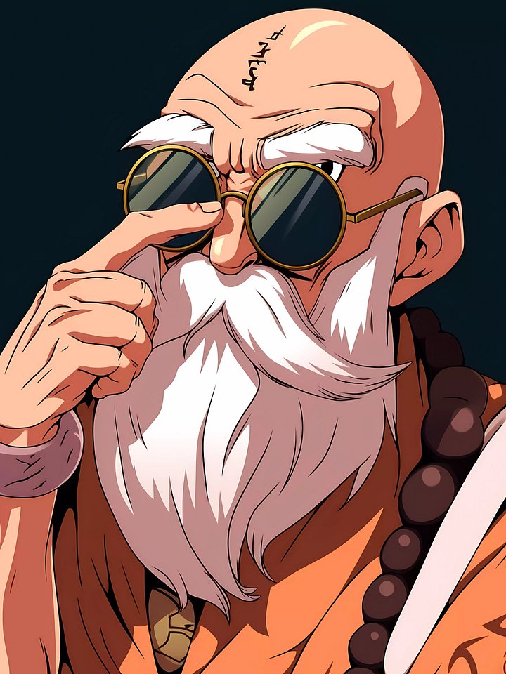 Bold Master Roshi Metal Print product image (1)