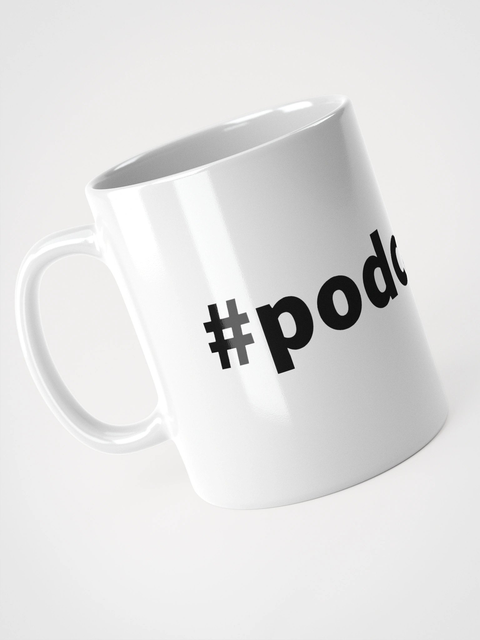Podcaster Hashtag Ceramic Mug - White product image (1)