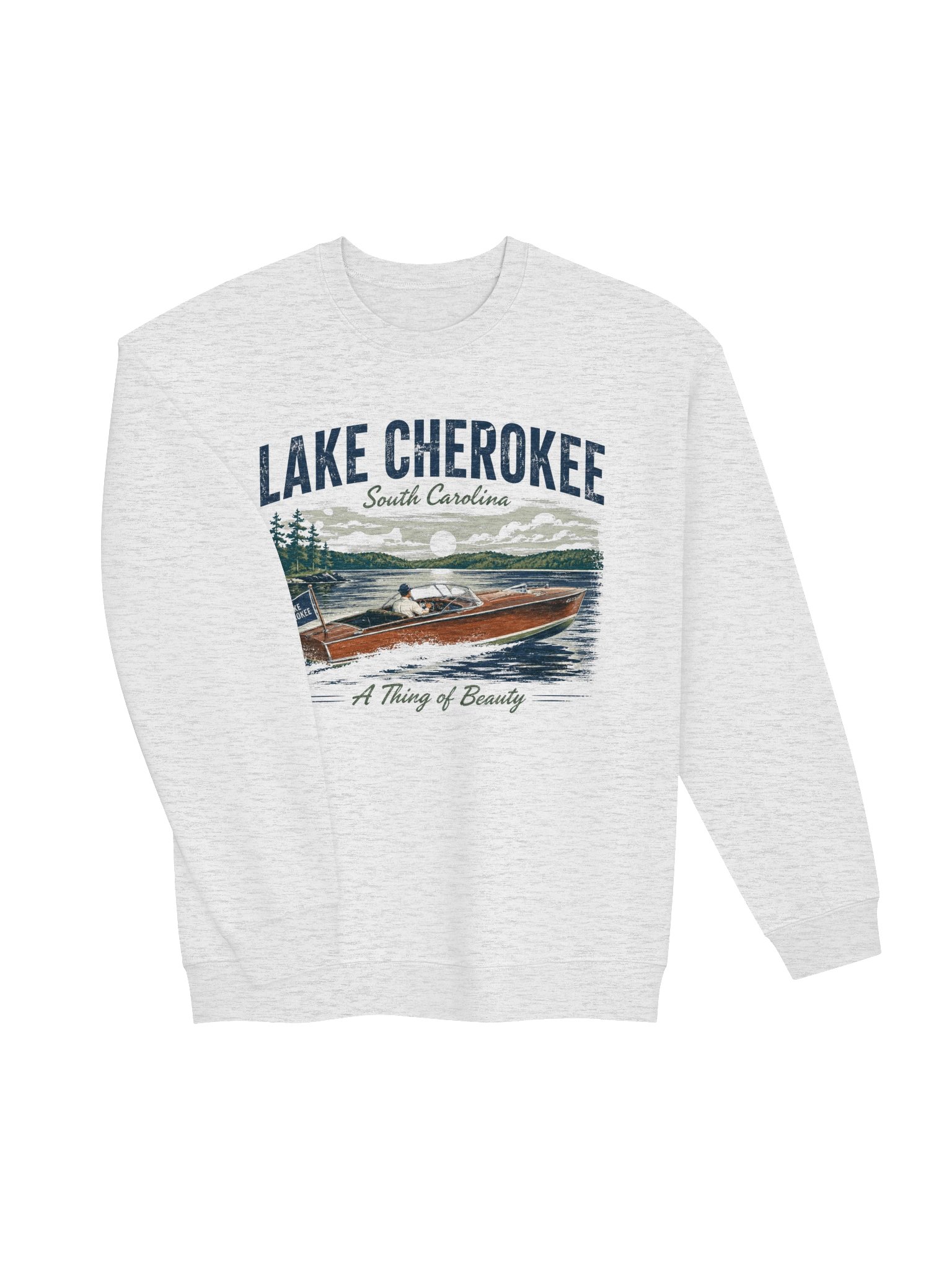 Lake Cherokee Vintage Boat Sweatshirt - front logo product image (3)