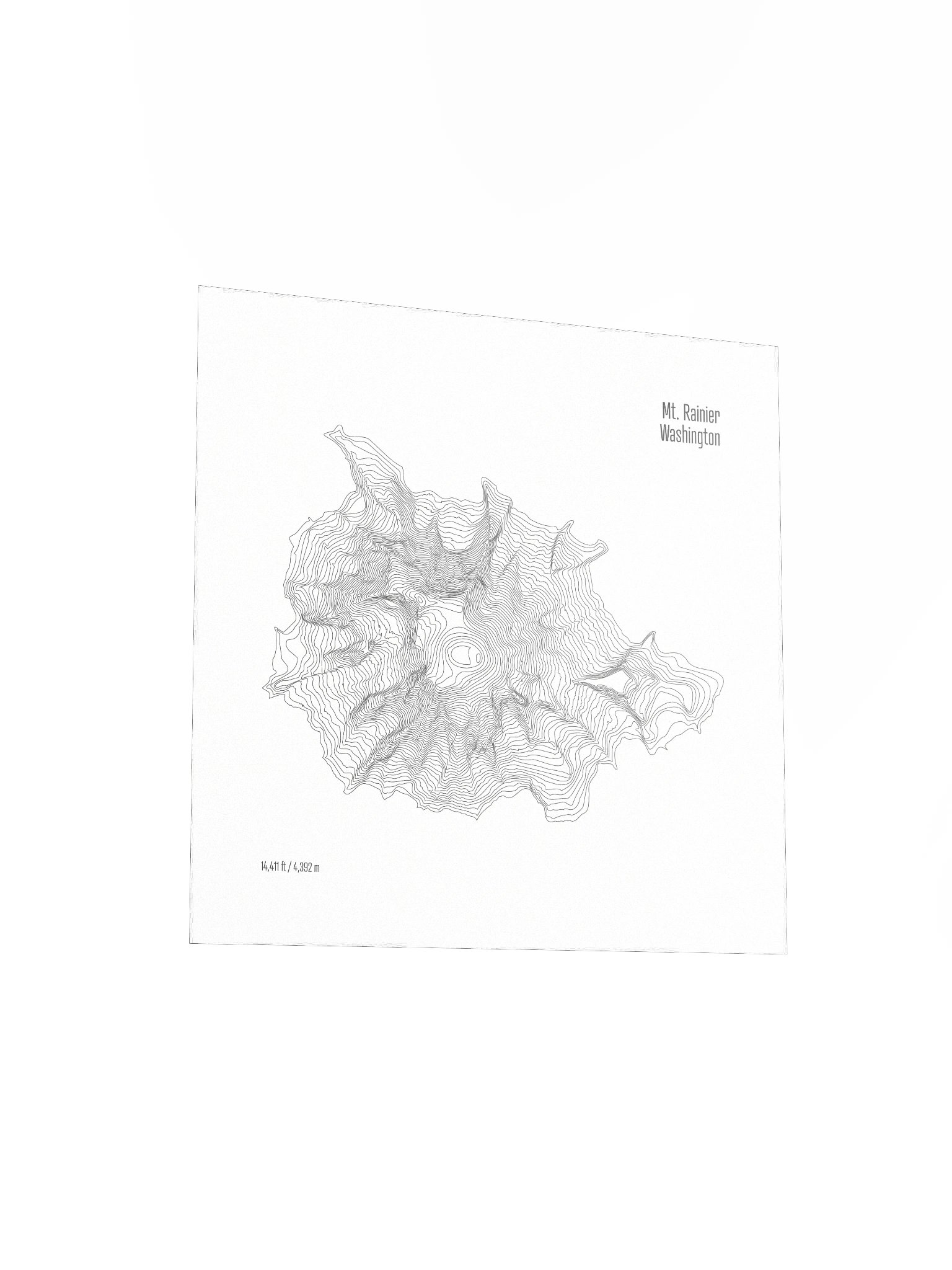 The topographic lines of Mount Rainier product image (3)
