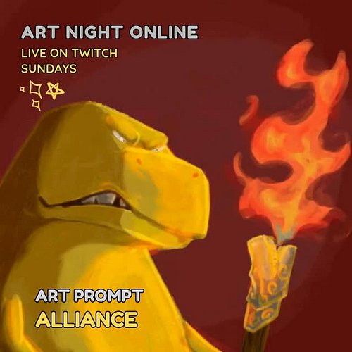 It's Sunday so we play #tunes and make #art! Join us on #Twitch NOW! Today your prompt is #Alliance! Art by the amazing alf_c...