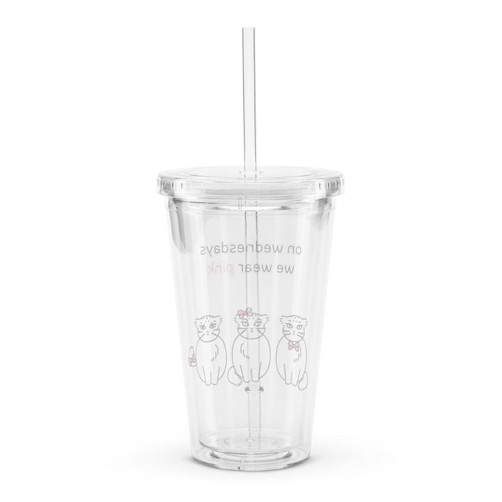 Pink Wednesdays Manul - Transparent Cup & Straw product image (2)