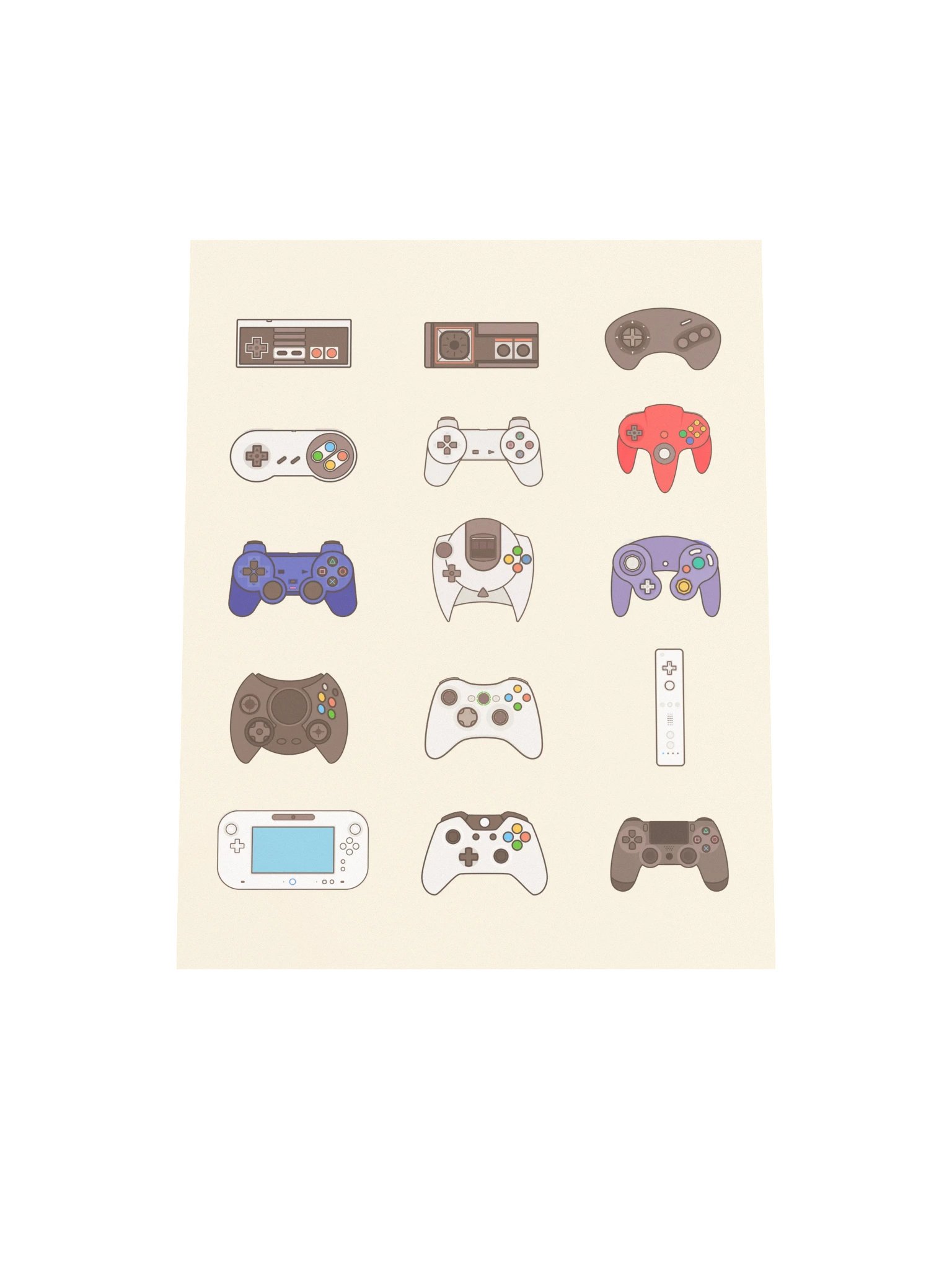 Retro Controllers (Beige) [11x14] product image (4)