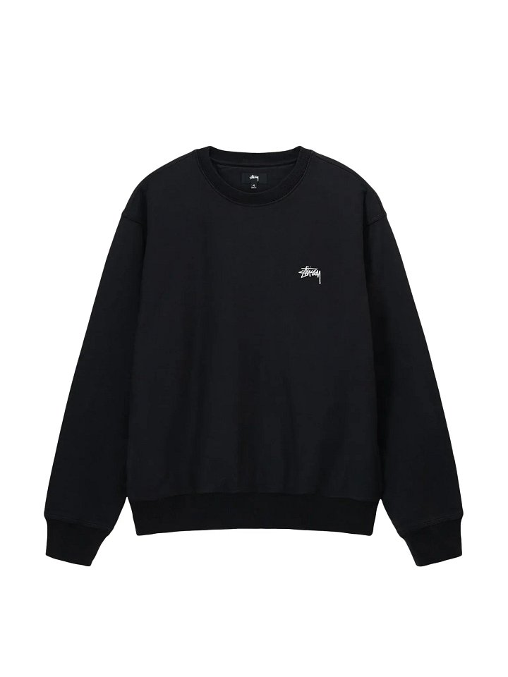 STUSSY STOCK LOGO CREW BLACK product image (1)