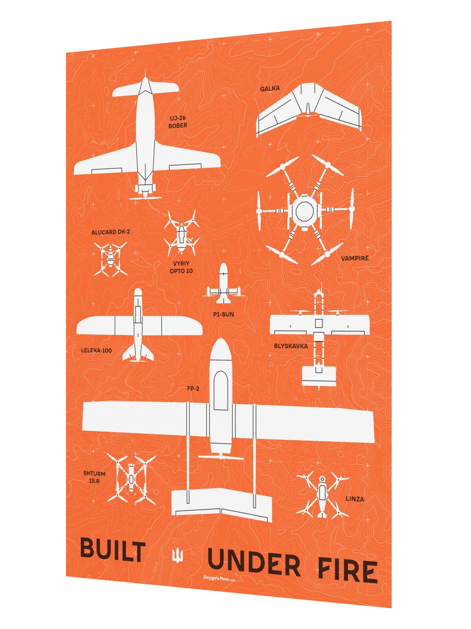 Dzyga's Paw Built Under Fire Poster (24"x36" | Orange) product image (2)