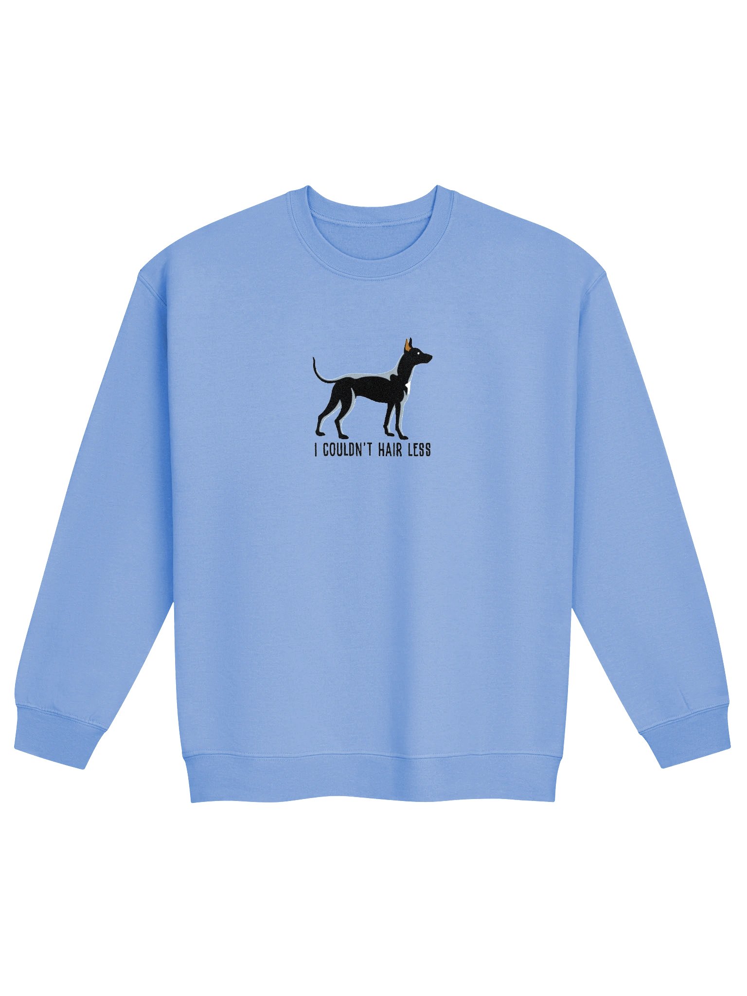I Couldn't Hair Less Sweatshirt (Embroidered) of a Xoloitzcuintli(Black, Coated) product image (4)