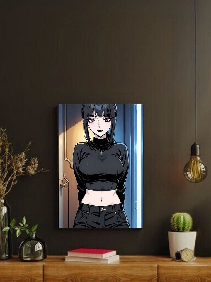 Metal Print - Luna Rain Original Character Black Crop Top - 8x10 product image (2)