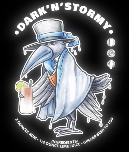 DARK'N'STORMY
Prvi motiv (koktel) naše nove kolekcije COCKTAILS.
Svaka majica sadrži i osnovni recept. Uskoro stižu i novi po...