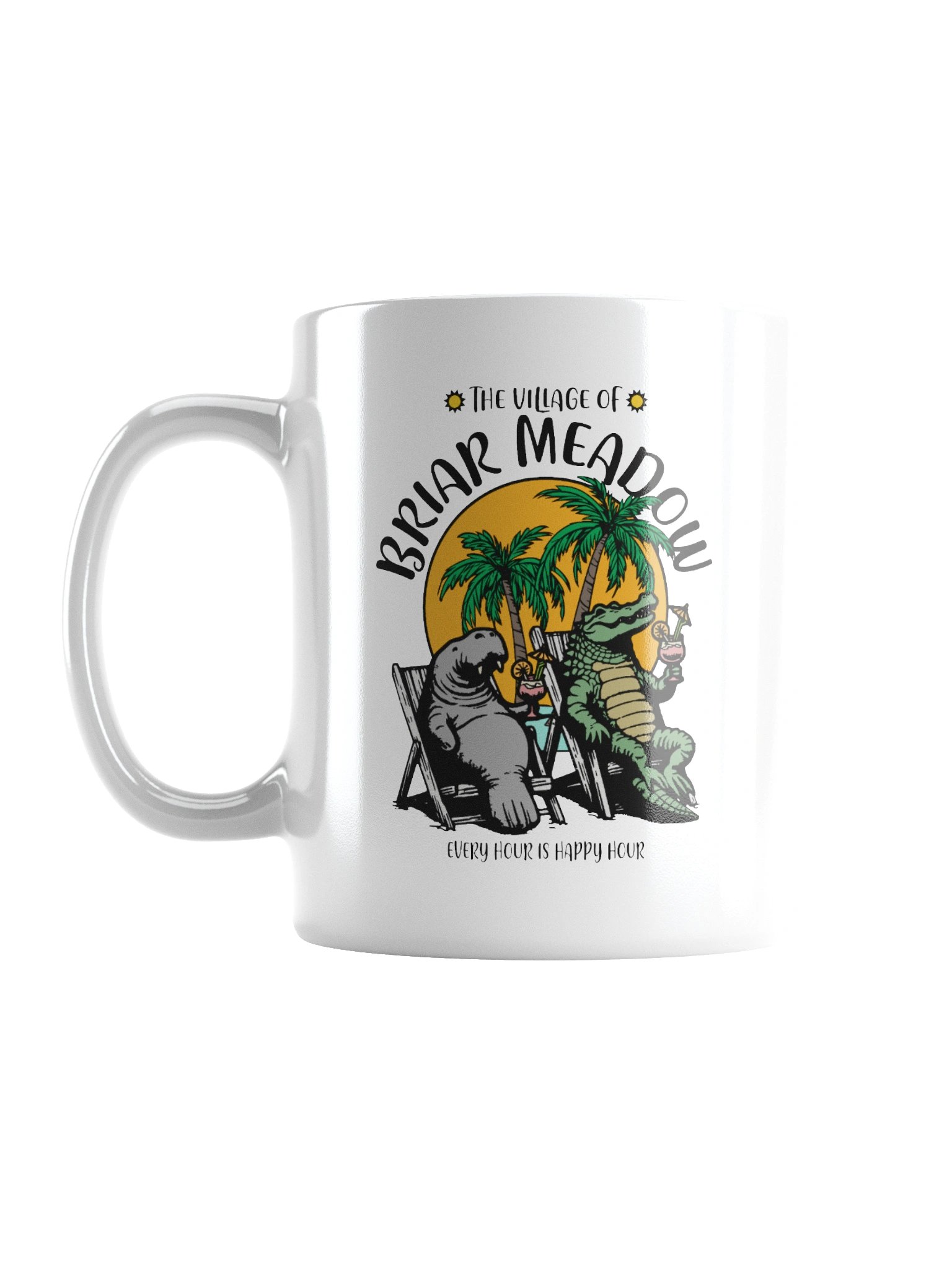The Village of Briar Meadow TV Florida USA Fun Manatee Alligator Design Coffee Mug product image (1)