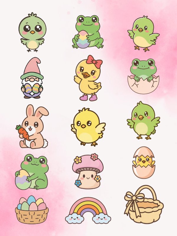 MRR/PLR Kawaii Spring Clipart Bundle product image (2)