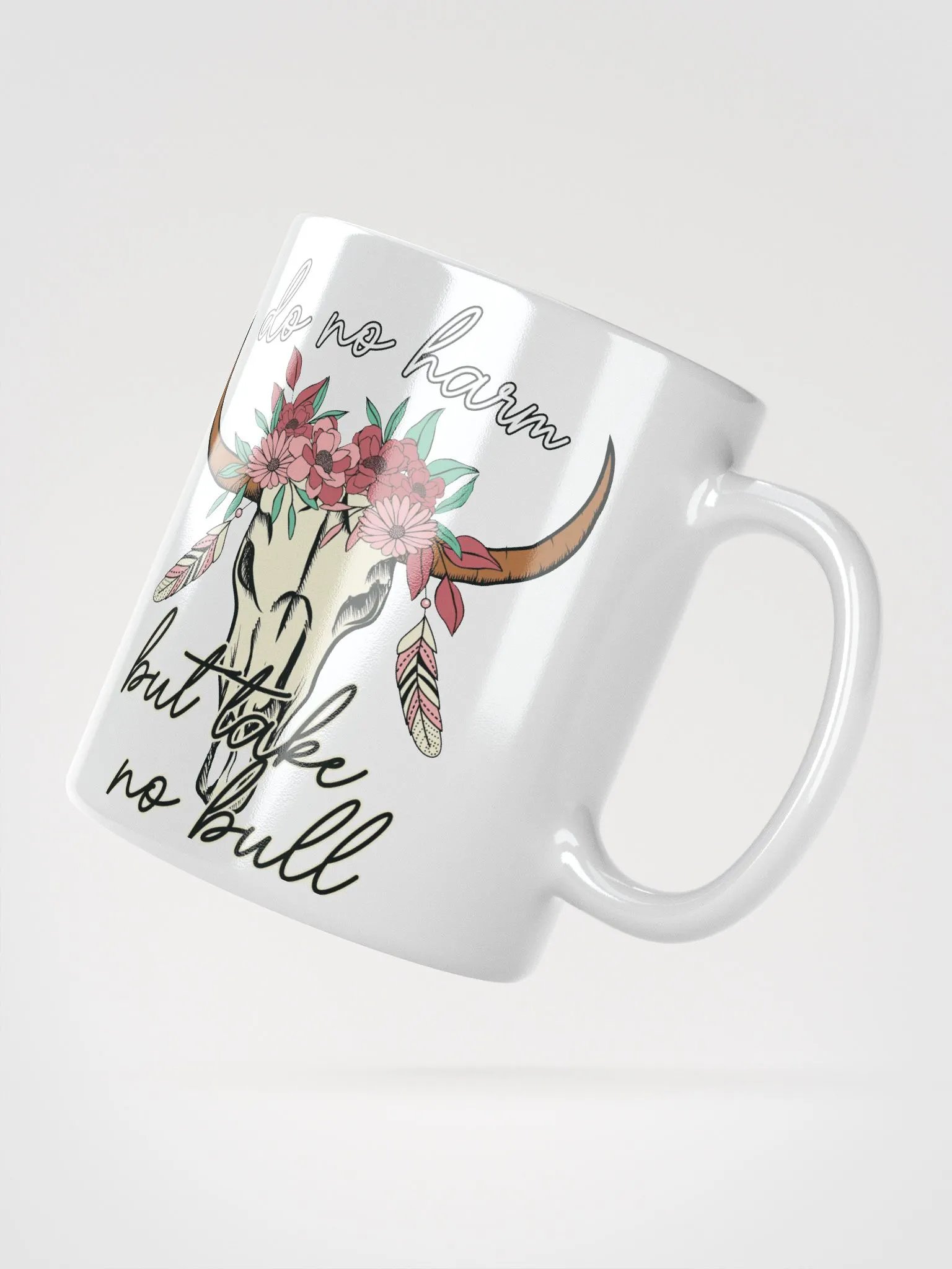Do No Harm Floral Cow Skull Mug product image (2)