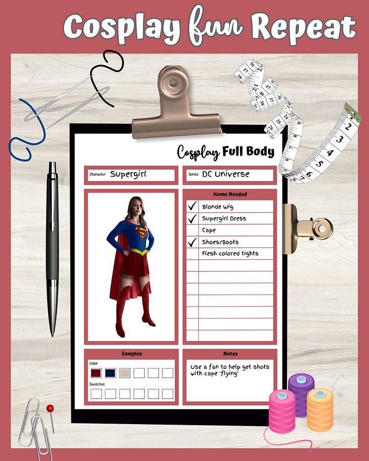 Monster Hunter Cosplay Planner – Red Edition | 54-Page Printable PDF product image (2)