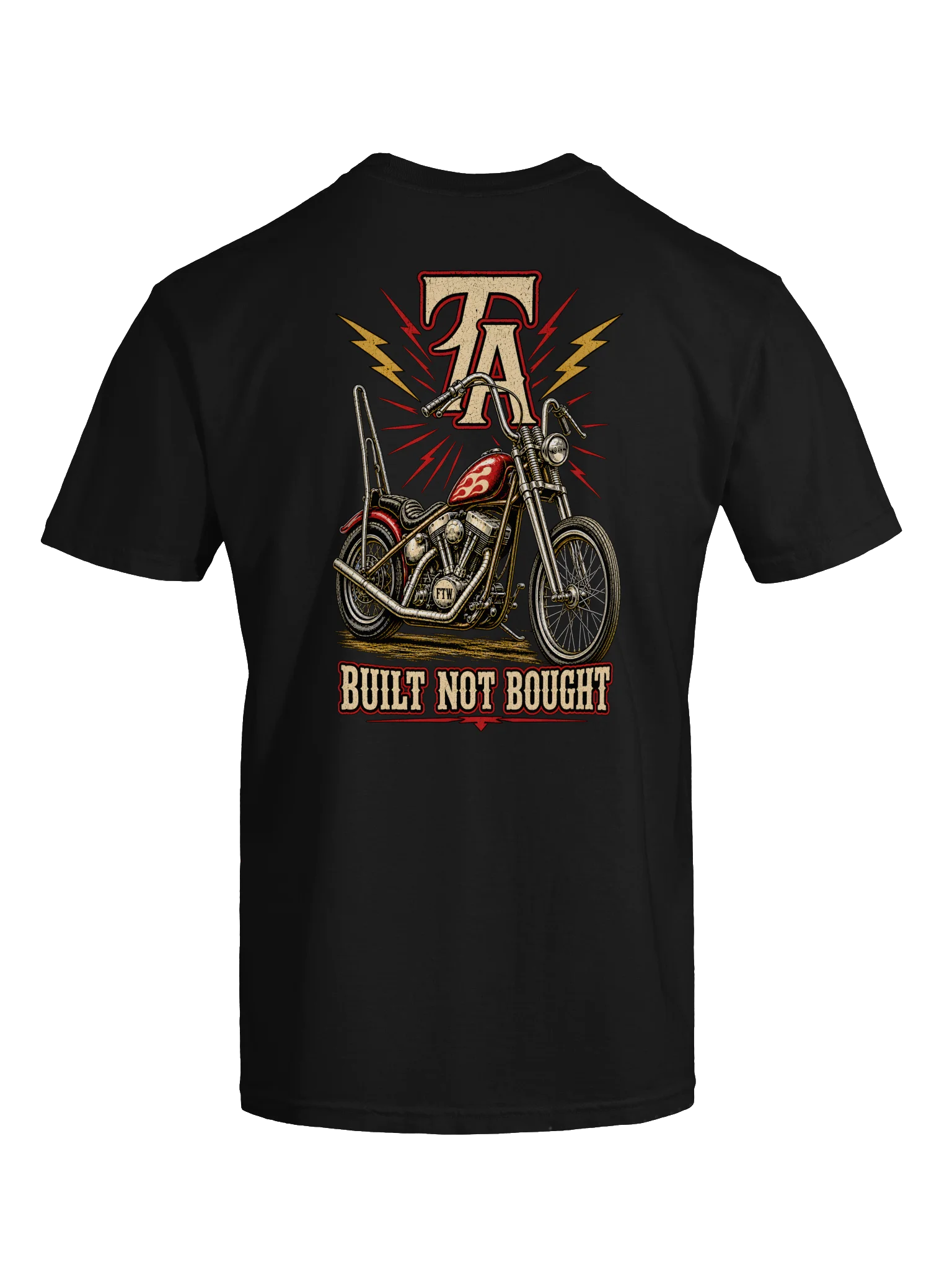 Built Not Bought | Old School Chopper Motorcycle Tee product image (7)