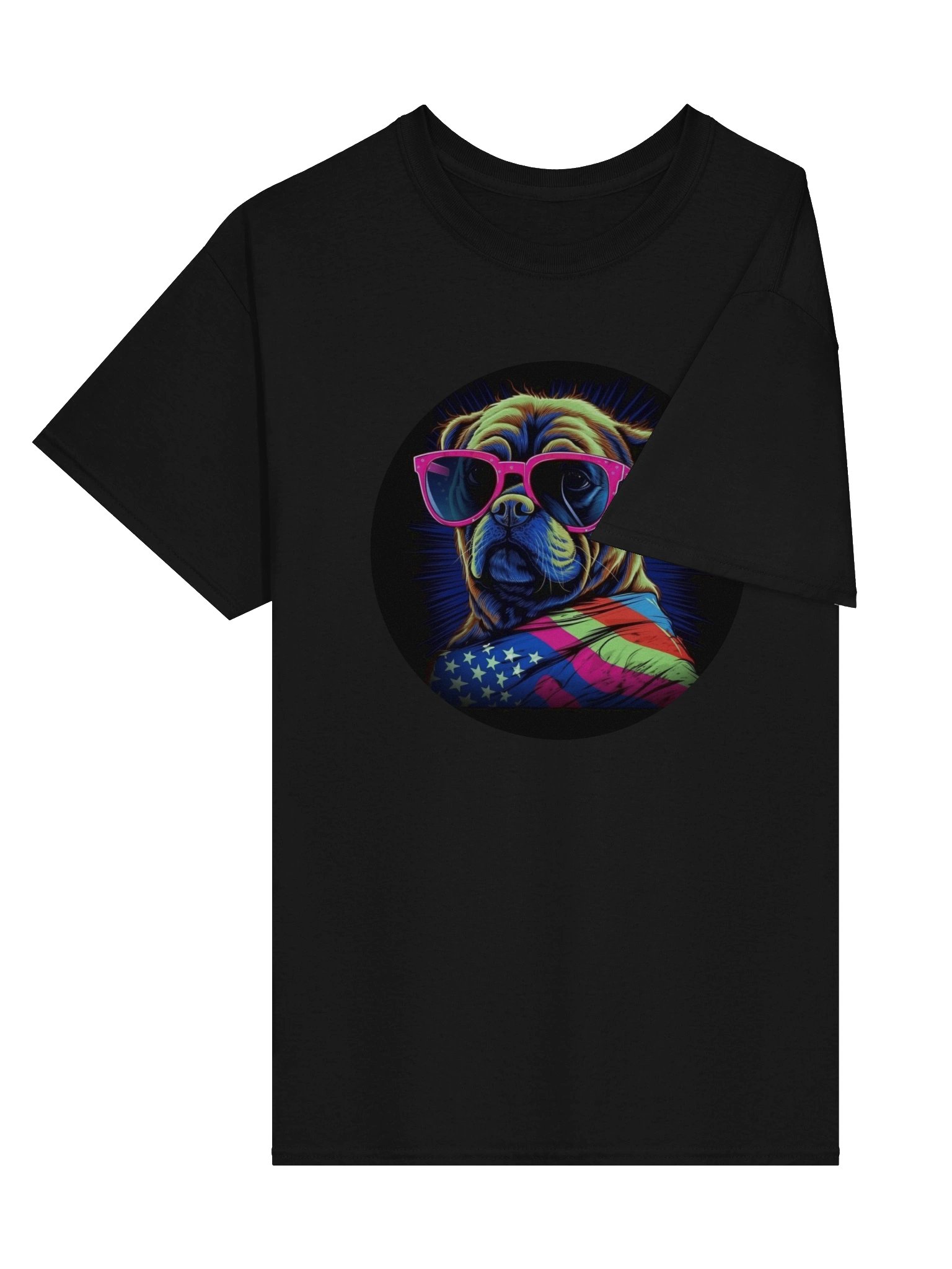 Patriotic Pup Neon T-Shirt product image (2)