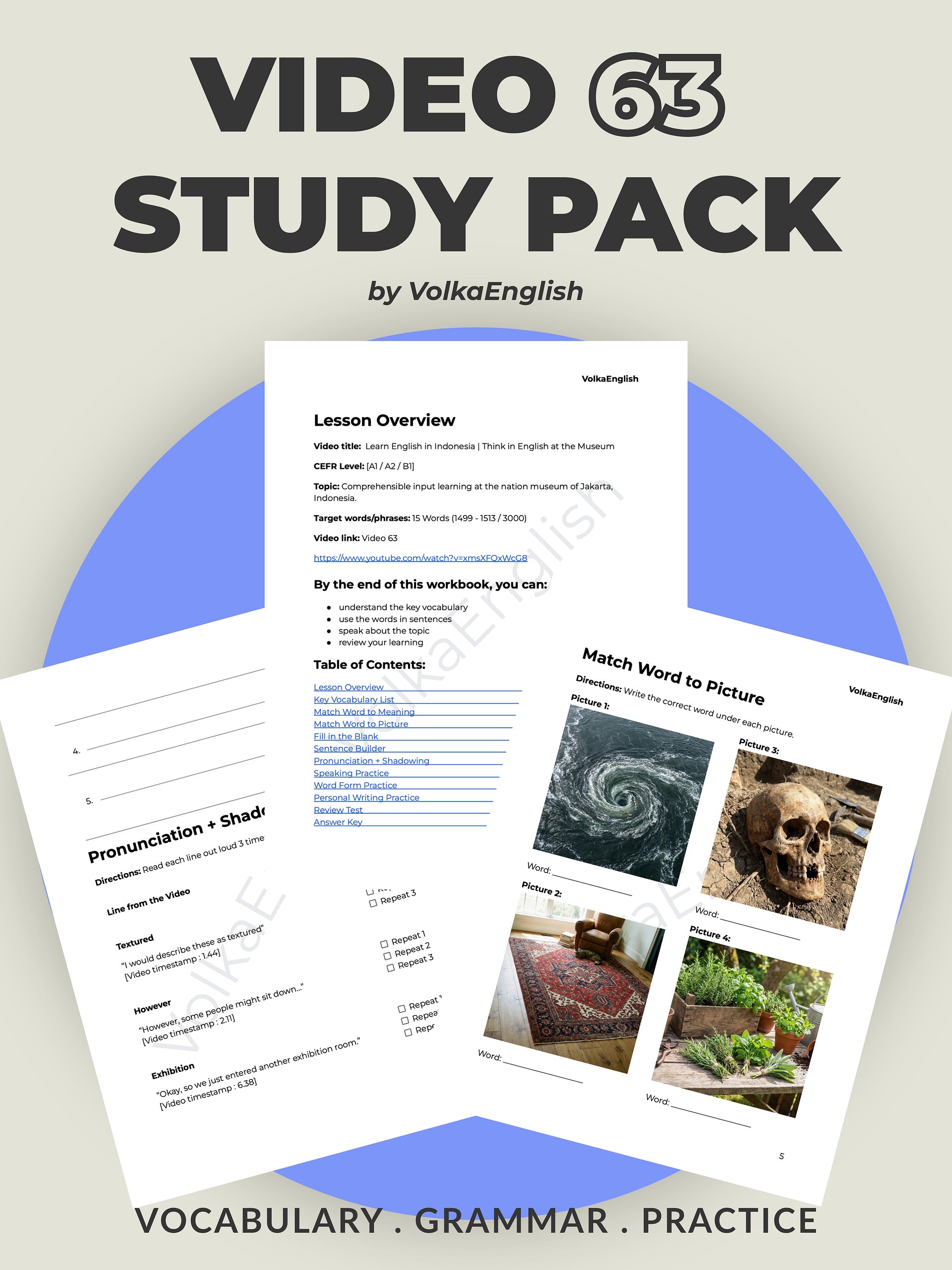 My First Day in Indonesia | Comprehensible Input Vlog - Video 63 Study Pack product image (1)