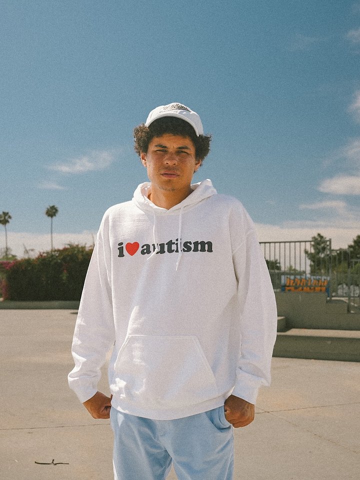 I Heart Autism White Hoodie product image (1)
