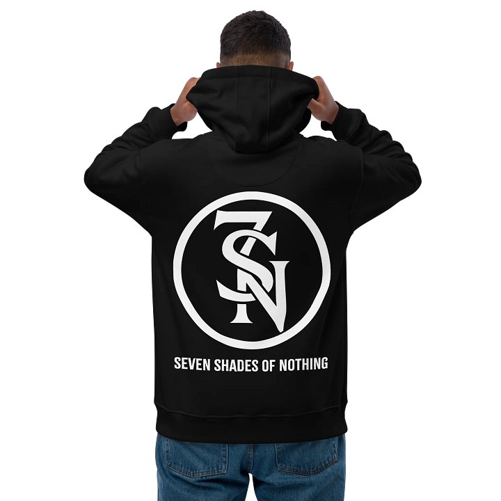 Seven Shades of Nothing White Logo on Black Premium Eco Hoodie product image (2)