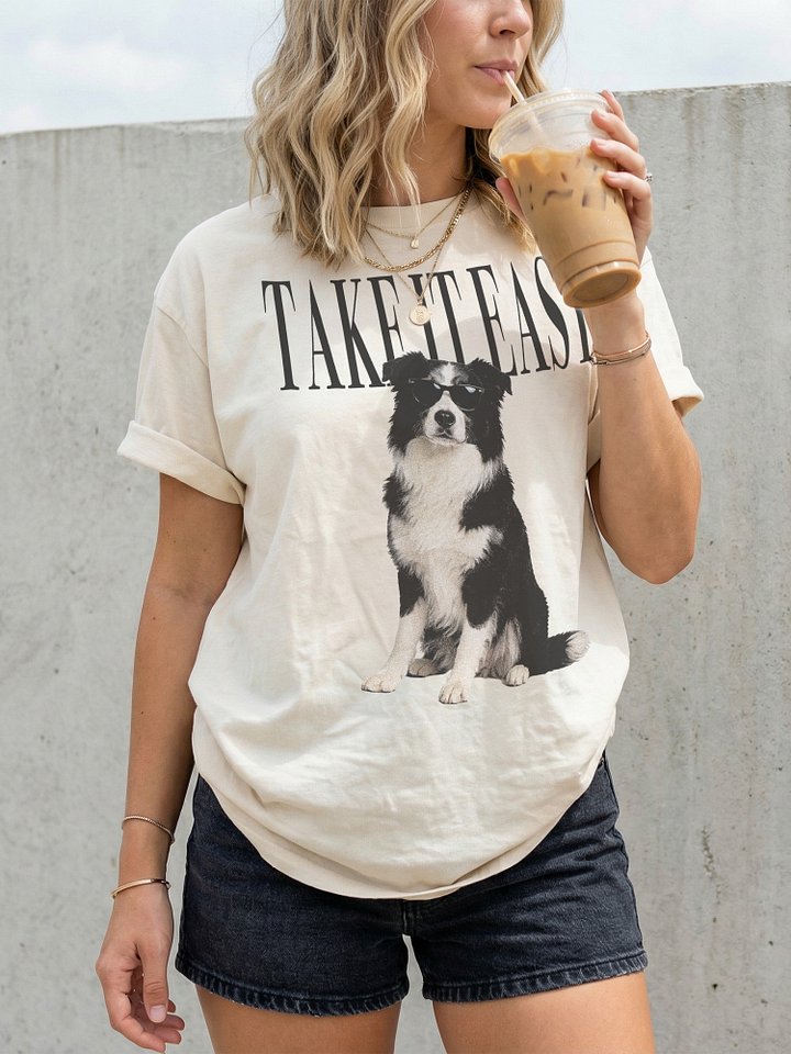 Take It Easy '90s Pop Vintage-Style T-Shirt for Border Collie Lovers product image (2)