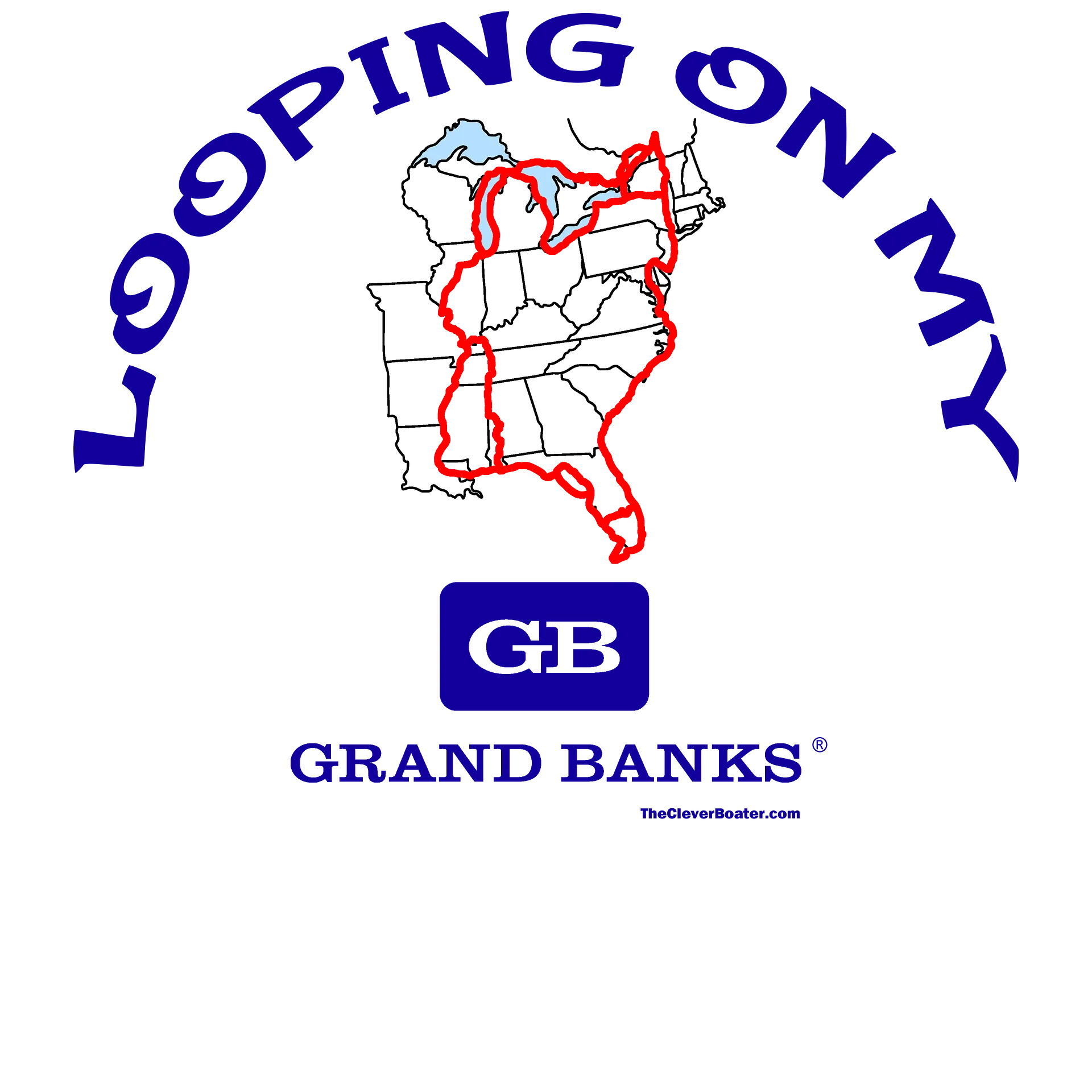 Looping On My Grand Banks - T-Shirt - Light Shirt w/Blue Logo product image (5)