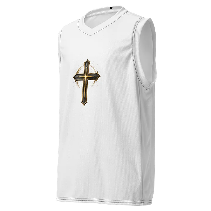 Glowing Ornate Cross Basketball Jersey product image (1)