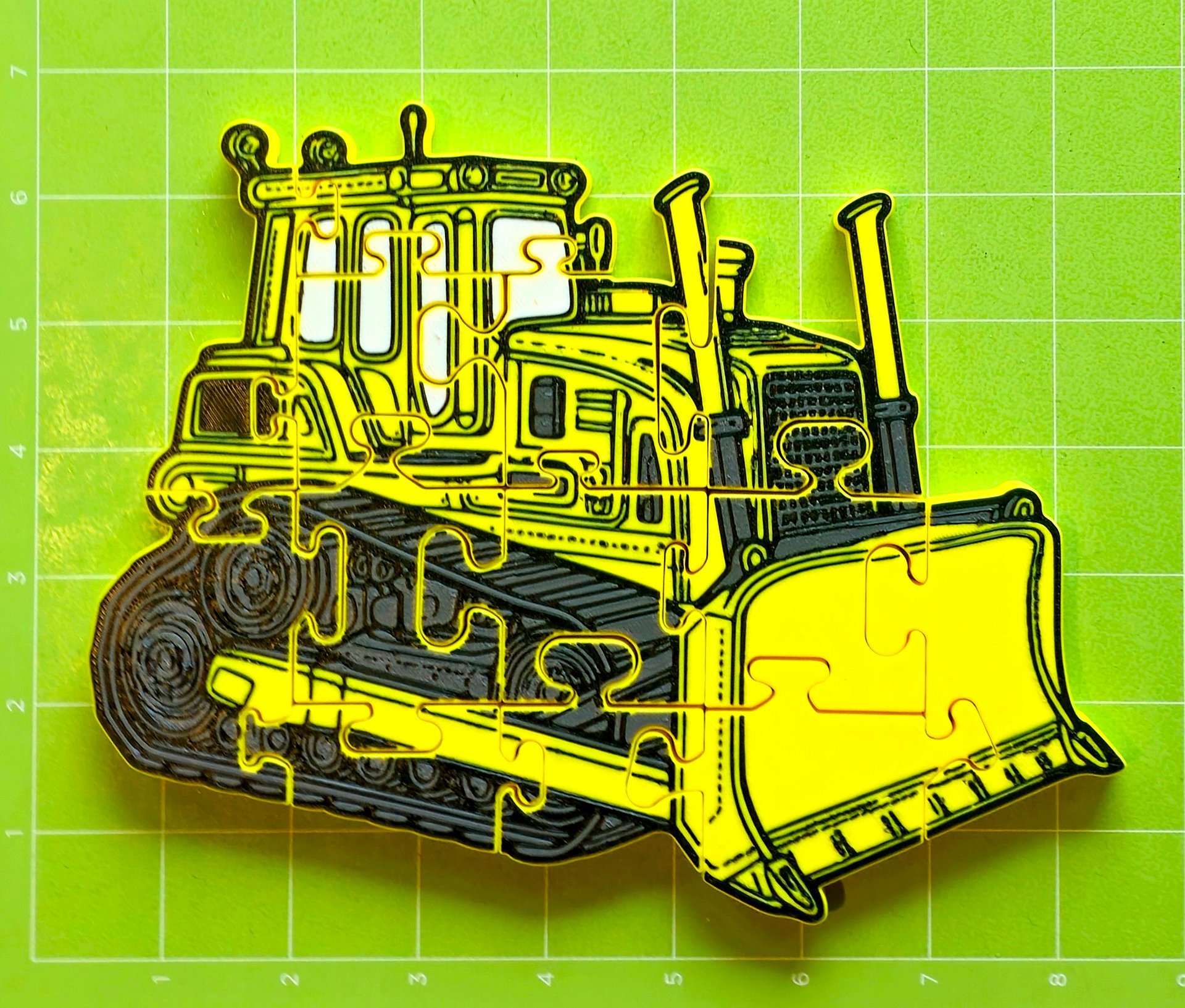 Bulldozer Jigsaw Puzzle, 3D-Printed Chunky Construction Toy for Toddlers, Montessori Play, Gift for Kids product image (2)