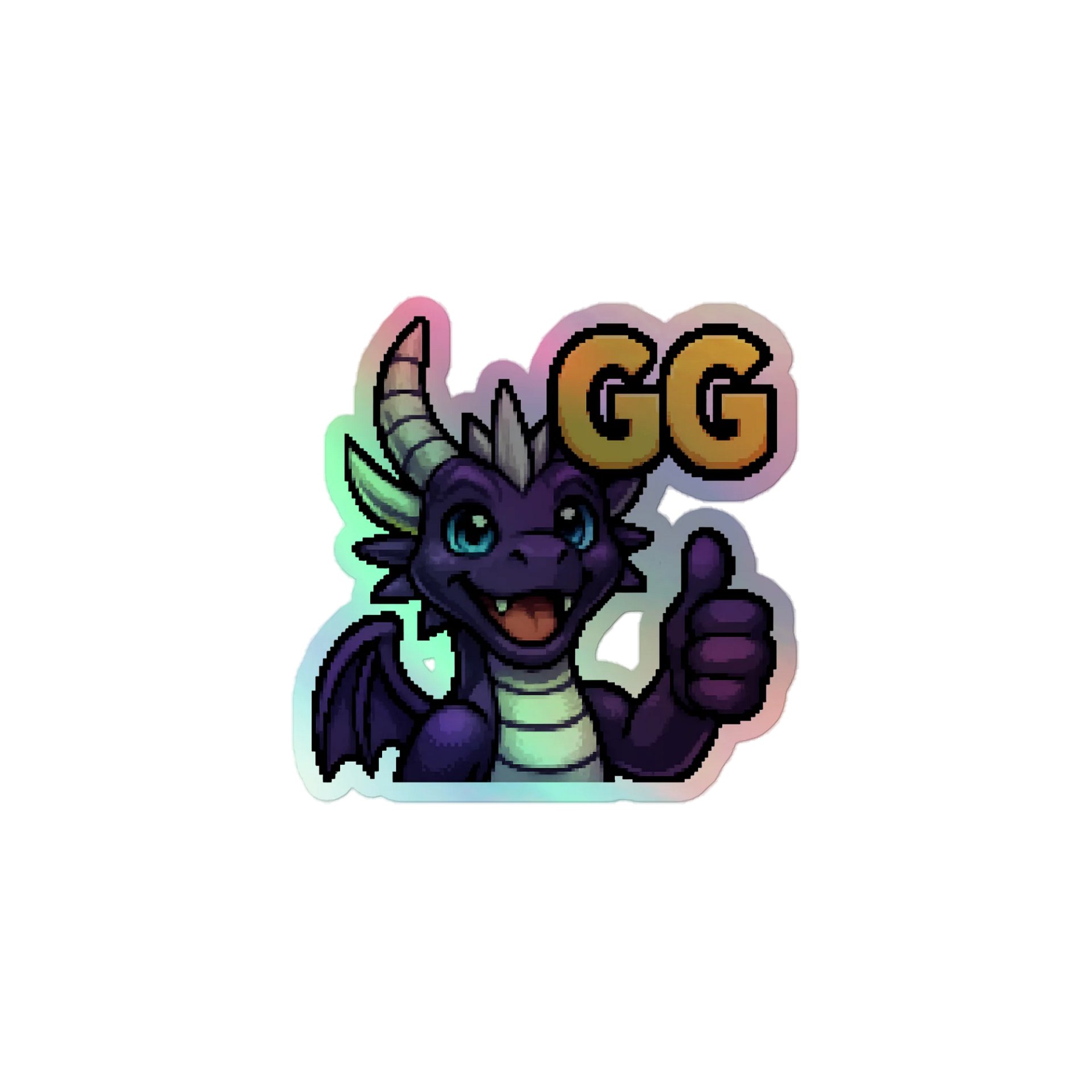 Thumbs-Up Dragon Holographic Sticker Sheet product image (1)