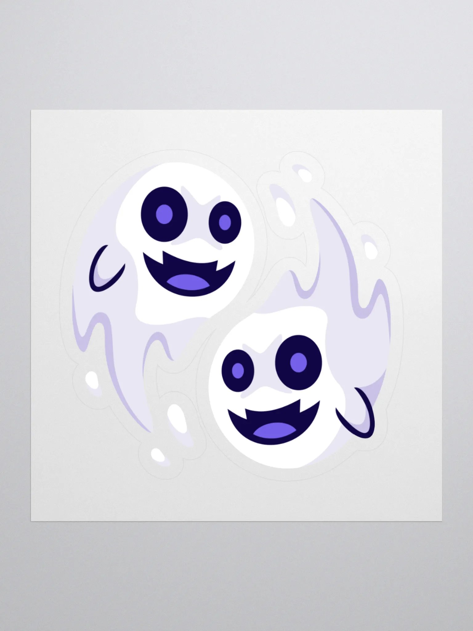 Whimsical Ghost Circle Kiss Cut Stickers product image (1)