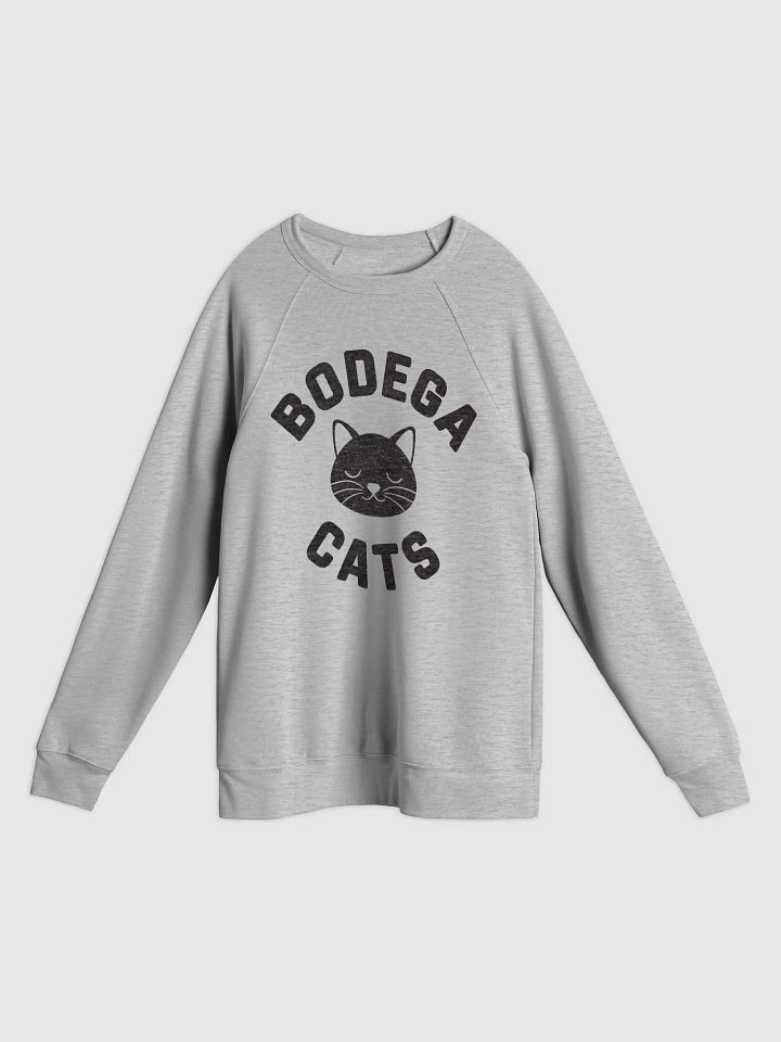 Bodega Cats // Raglan Sweatshirt (Black Heather Text) product image (1)