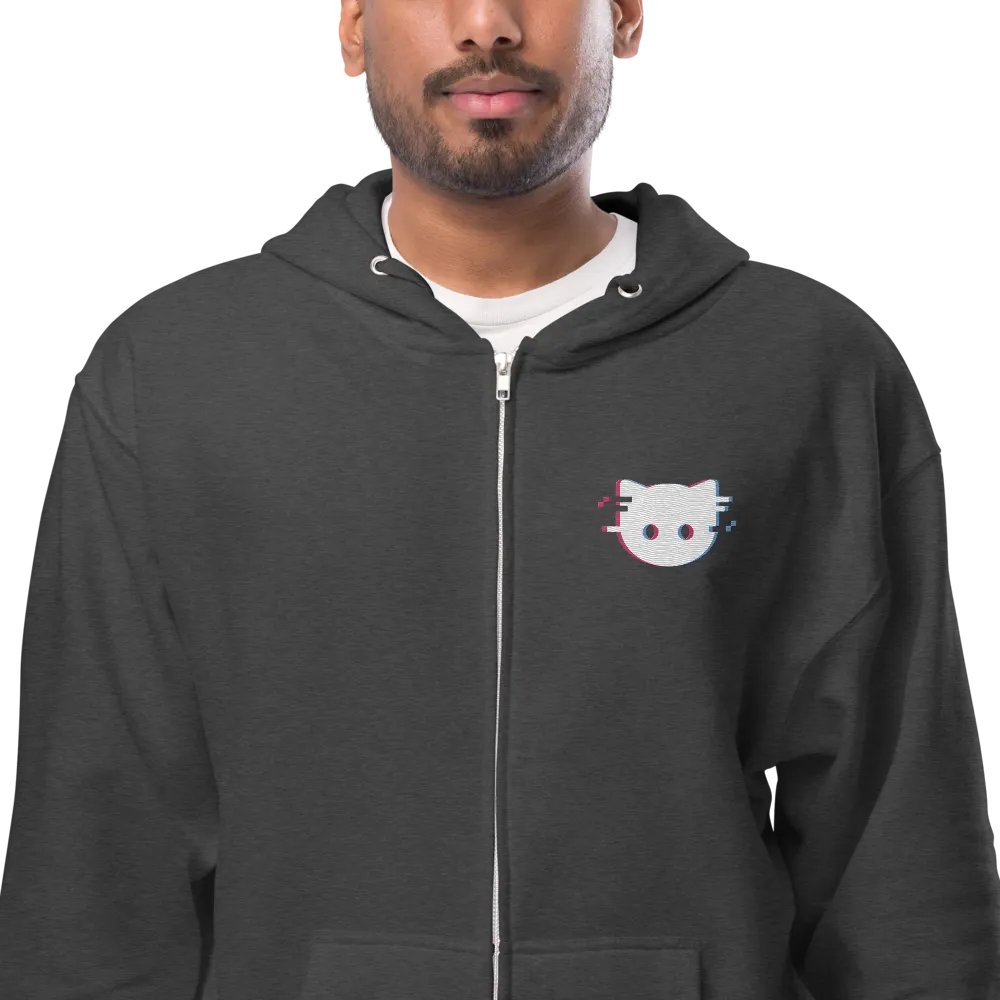Land of Kittens Glitch Zip-up Hoodie product image (26)