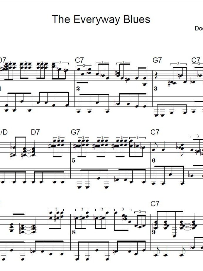 The Everyway Blues - Blues piano - Piano sheet music product image (1)