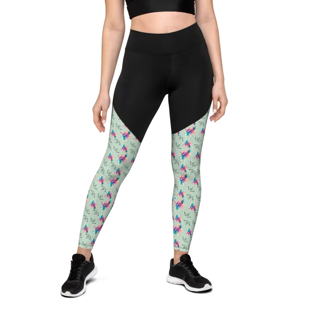 Colourful Watercolour Splash And Moth Design Leggings product image (4)