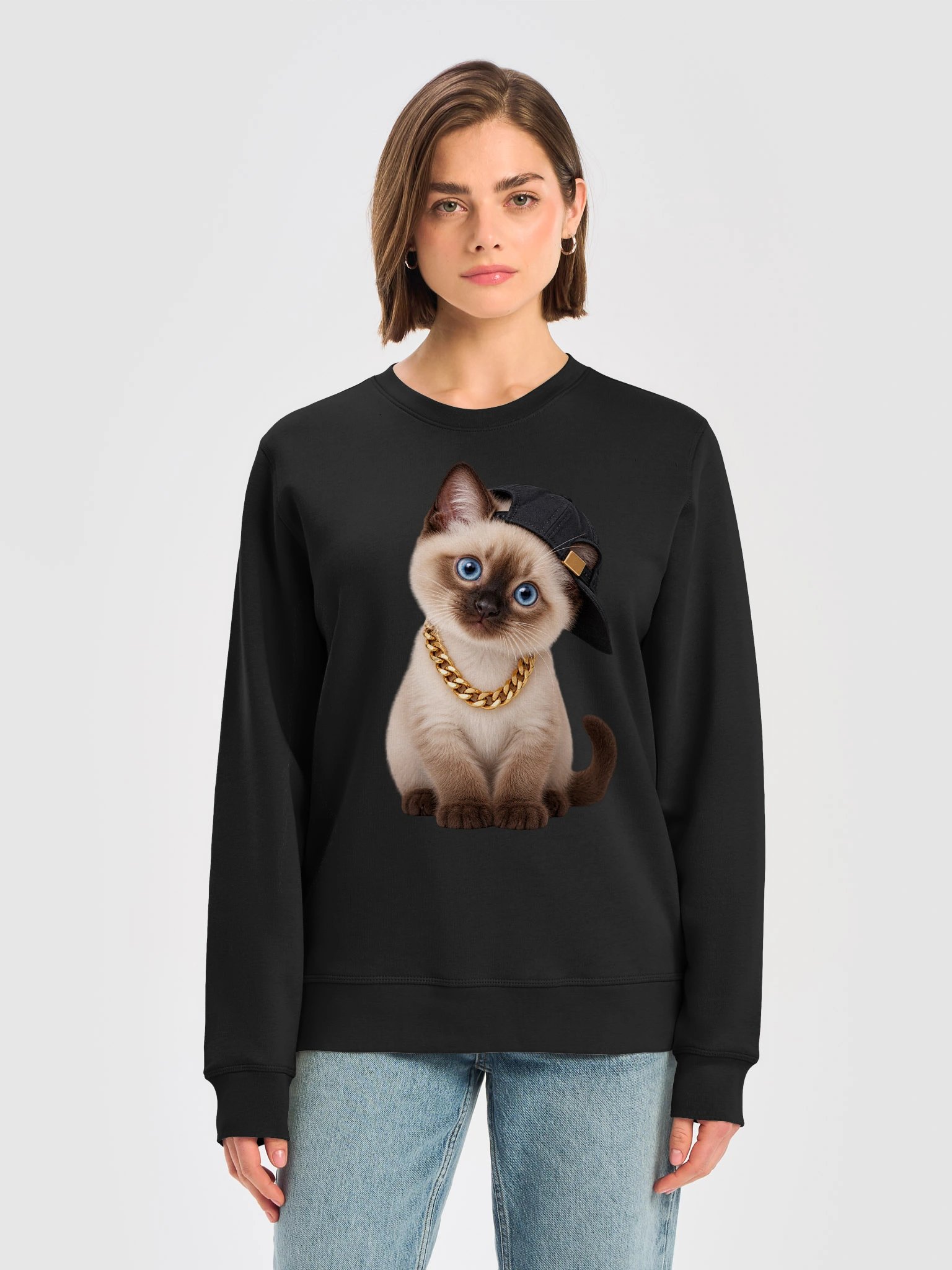 Hip Hop Siamese Kitten – Organic Unisex Sweatshirt product image (23)