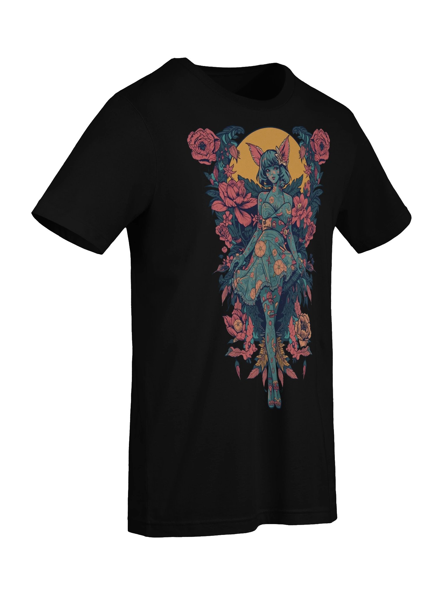 Floral Halo Cat‑Girl Supersoft Tee product image (7)