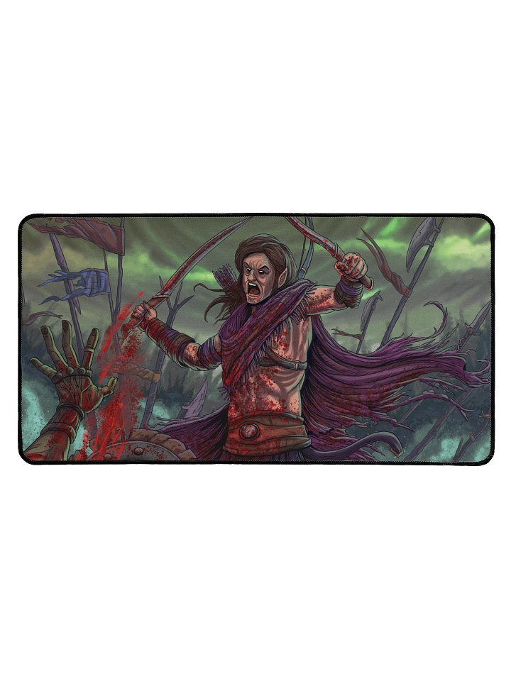 'Elf Warrior' Hand Drawn Playmat by DarkSideTokens! product image (1)