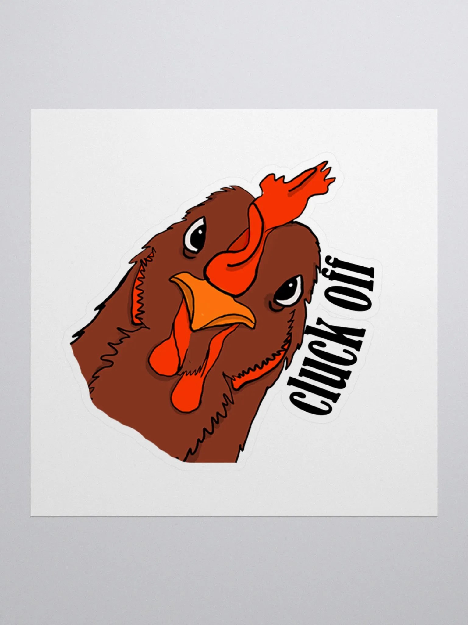 Cluck off chicken sticker product image (1)