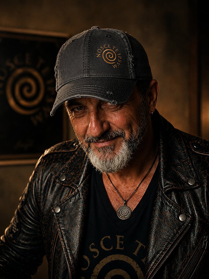 Frank Santo & The Visionmakers — "Nosce Te Ipsum" Cap · Distressed product image (1)