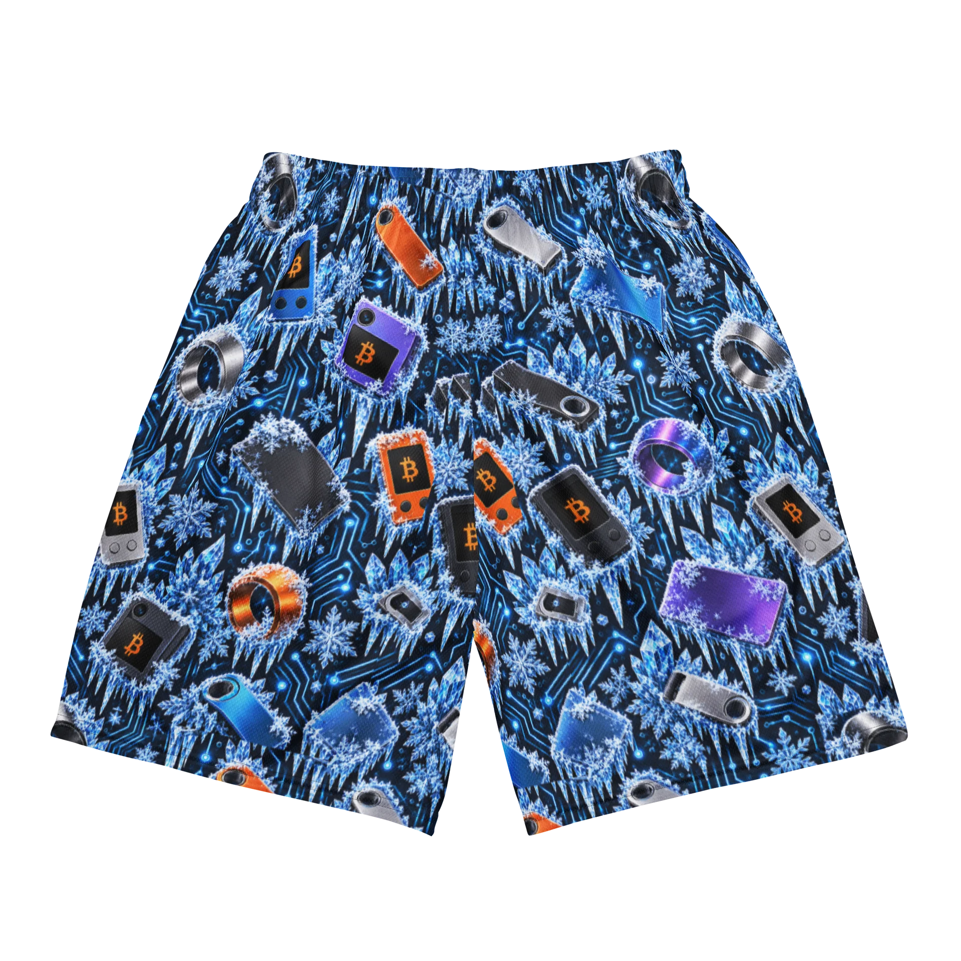 Crypto Wave All-Over Print Mesh Shorts product image (5)