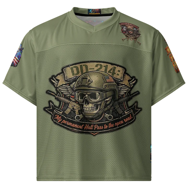 MötoGraffitti DD214 OD Green Football Jersey product image (1)
