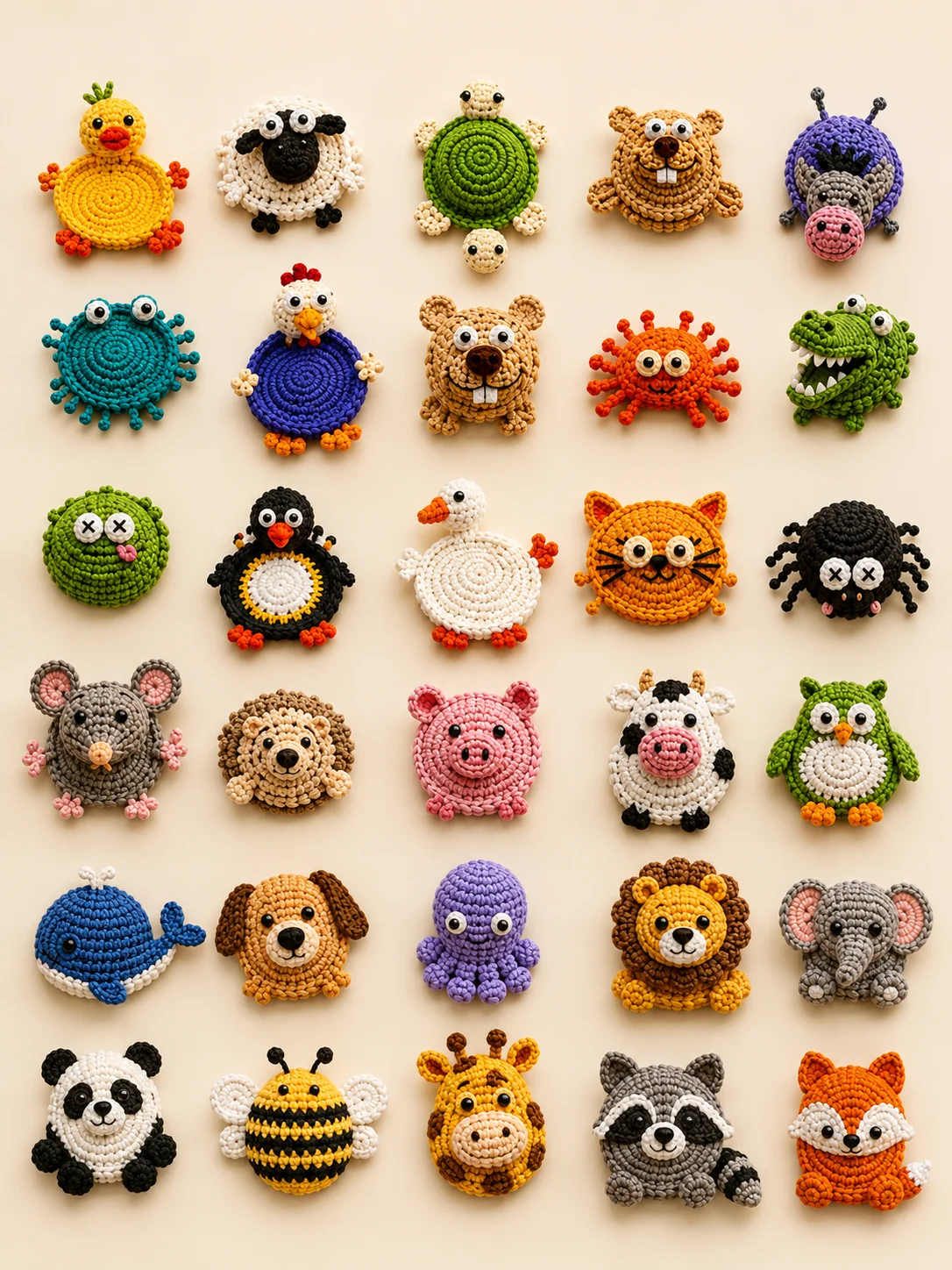 30-in-1 Animal Crochet Coaster Patterns | Pop-Up Mug Hugger Bundle product image (4)