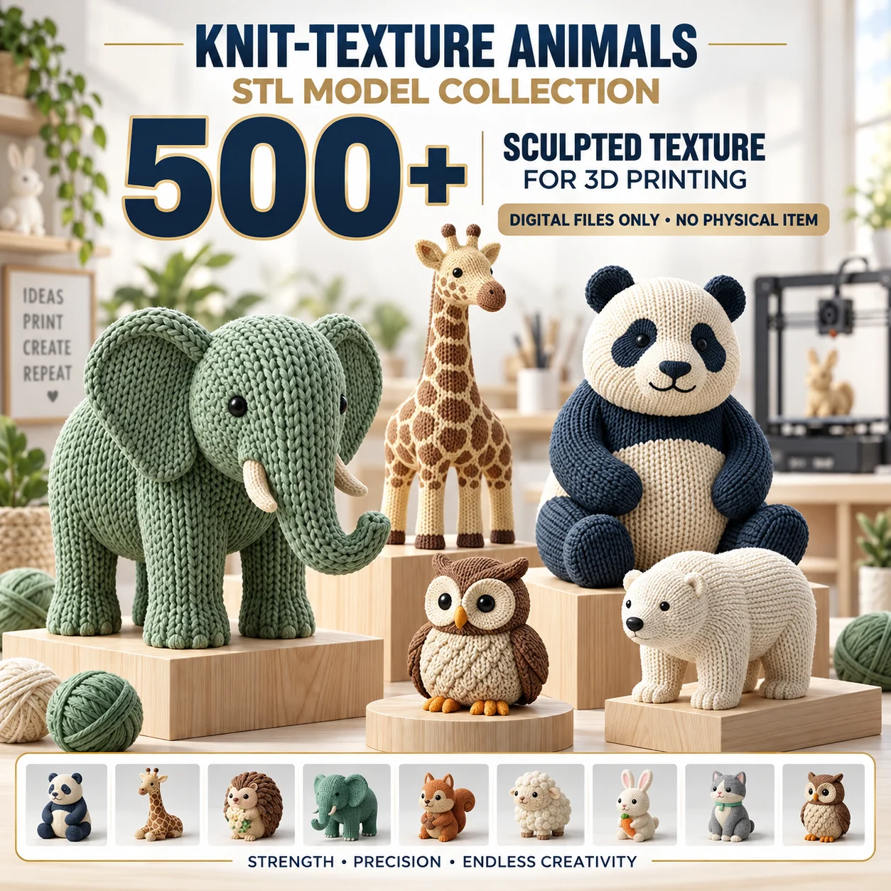 500+ Knitted Animal STL Bundle product image (1)