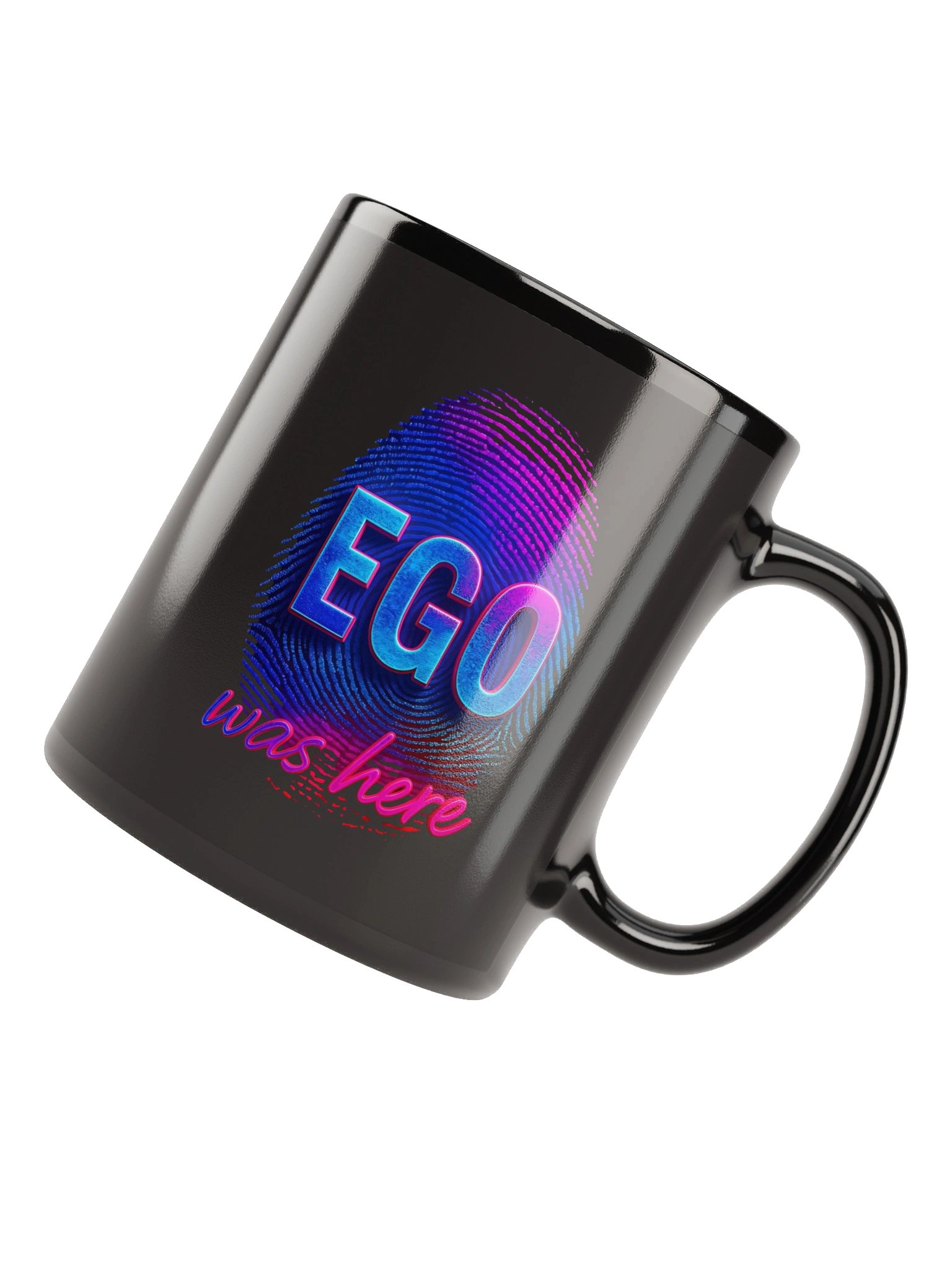 Fingerprint Black Glossy Mug product image (3)