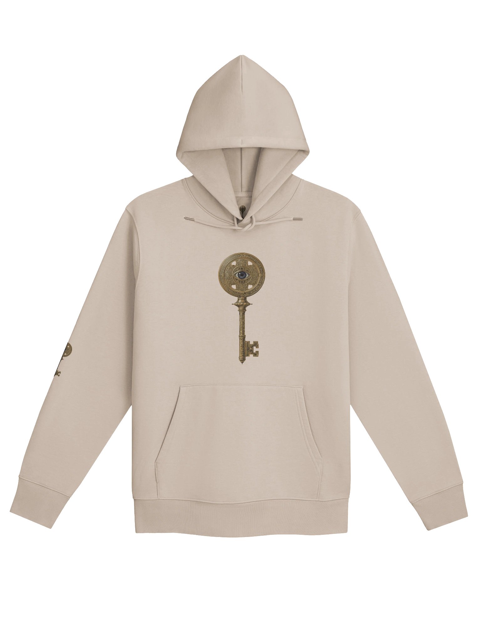The Gatekeeper’s Key – Desert Dust Sigil Arm Edition (Front + Right Sleeve Print) | Organic Hoodie product image (1)