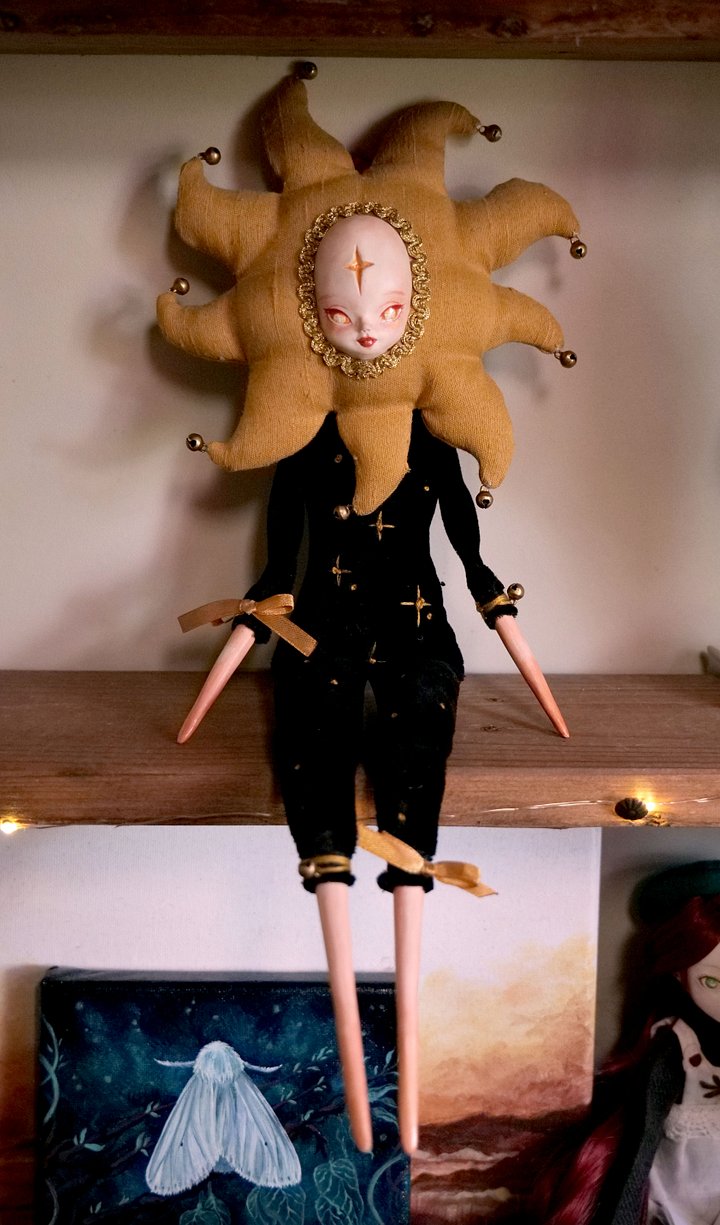 Celestial Art Doll | Midnight Solara | Clay cast limbs & soft body design product image (2)
