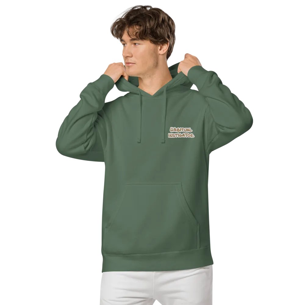 Habitual Instigator (L.C. brown bubble design) embroidered pigment hoodie product image (6)