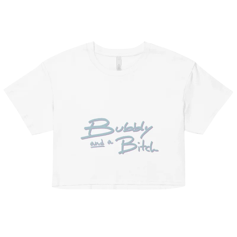 Bubbly and a B*tch (cotton candy shadow design) printed cotton crop top product image (19)