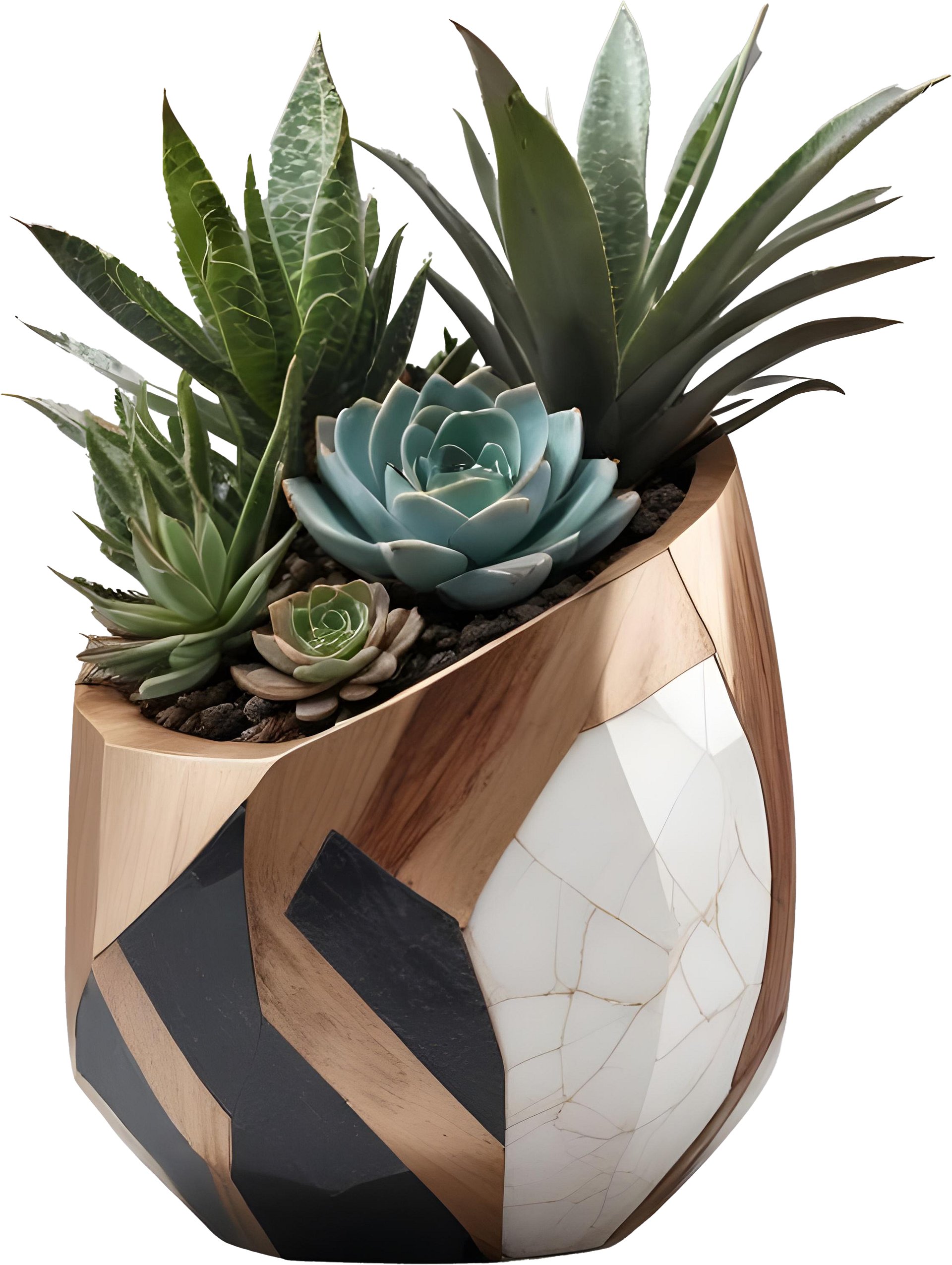Earthly Symphony – Boho Chic Pot with Plant PNG product image (1)